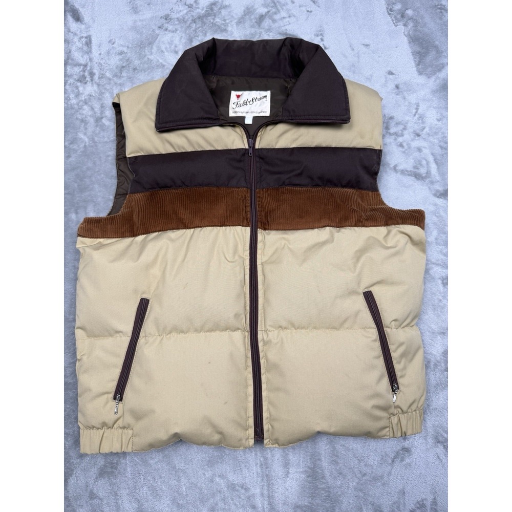 Vintage 90s Field + Stream Goose Down Vest Mens Large Corduroy Range Hunting Y2K